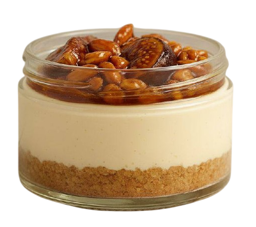Cheesecake con fichi e mandorle caramellate